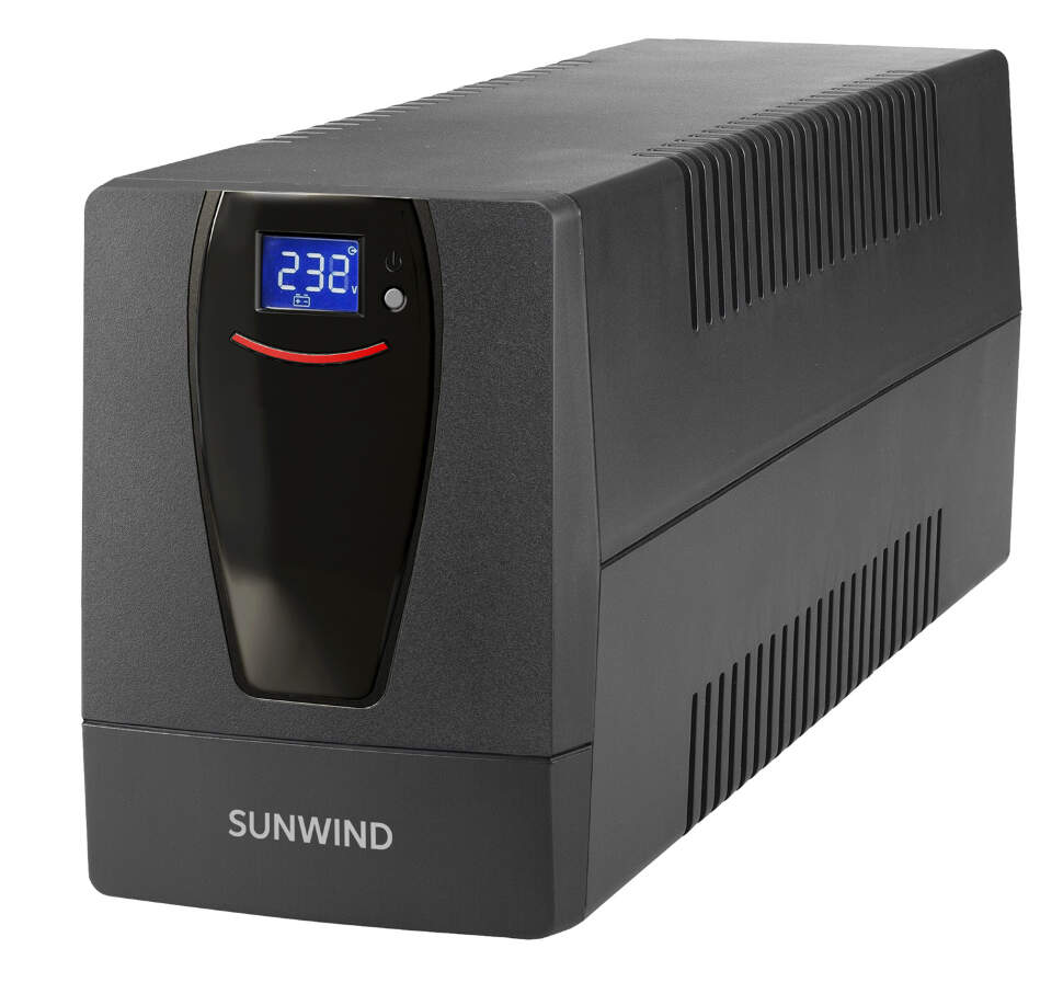 Источник бесперебойного питания SunWind SW1200 LCD 360Вт 1200ВА черный